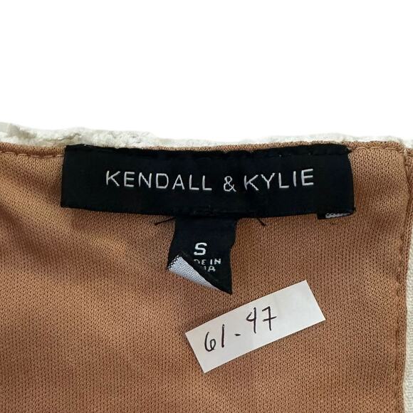 Kendall & Kylie White/Beige Spaghetti Strap Crop Top Women's Size Small | 61-47 - Picture 4 of 7